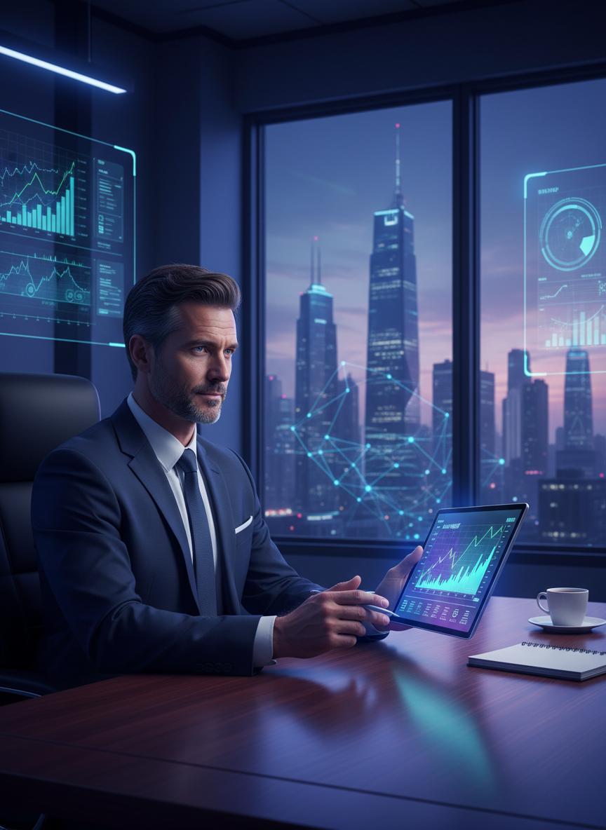 Investor reviewing portfolio